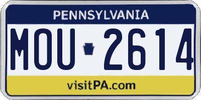 PA license plate MOU2614