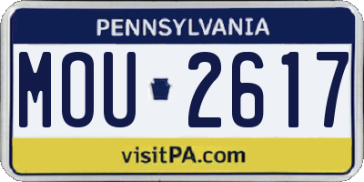 PA license plate MOU2617