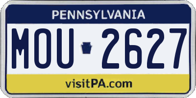 PA license plate MOU2627