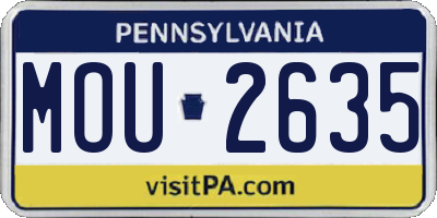 PA license plate MOU2635