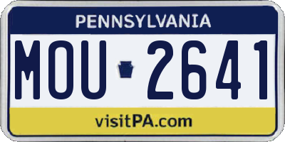 PA license plate MOU2641