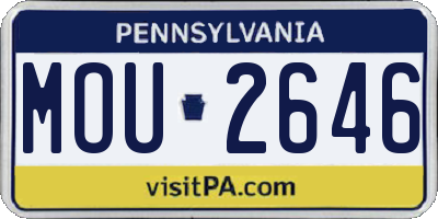 PA license plate MOU2646