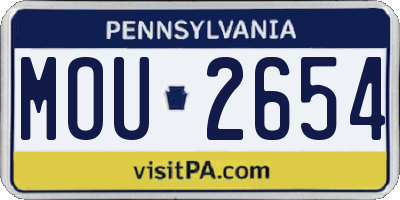 PA license plate MOU2654