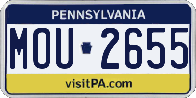 PA license plate MOU2655