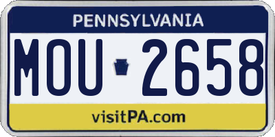 PA license plate MOU2658