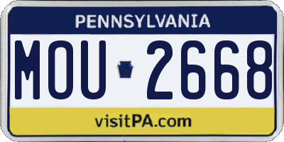 PA license plate MOU2668
