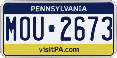 PA license plate MOU2673