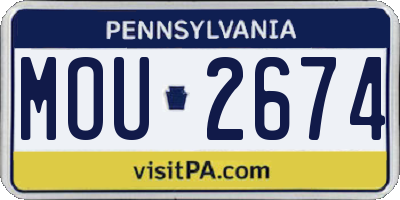 PA license plate MOU2674