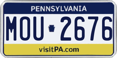 PA license plate MOU2676