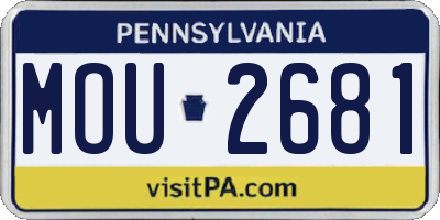 PA license plate MOU2681