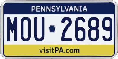 PA license plate MOU2689