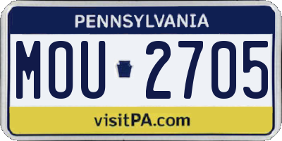 PA license plate MOU2705