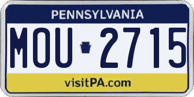 PA license plate MOU2715