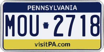 PA license plate MOU2718