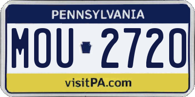 PA license plate MOU2720