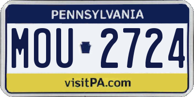 PA license plate MOU2724