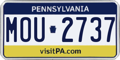 PA license plate MOU2737