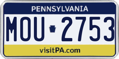 PA license plate MOU2753