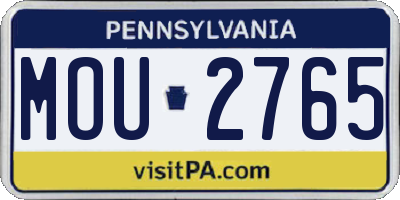 PA license plate MOU2765