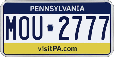 PA license plate MOU2777
