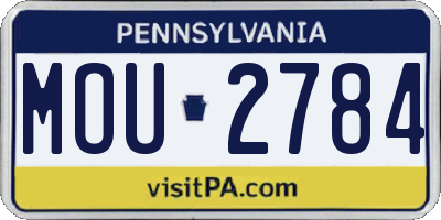 PA license plate MOU2784