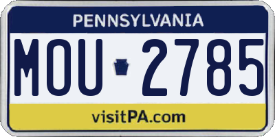PA license plate MOU2785