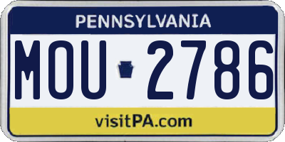 PA license plate MOU2786
