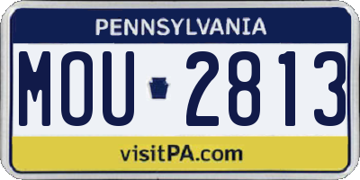 PA license plate MOU2813