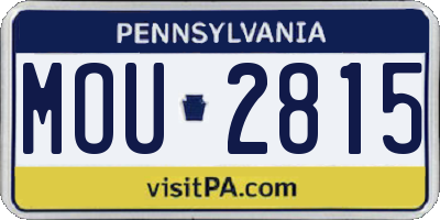 PA license plate MOU2815