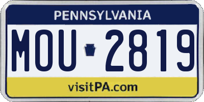 PA license plate MOU2819