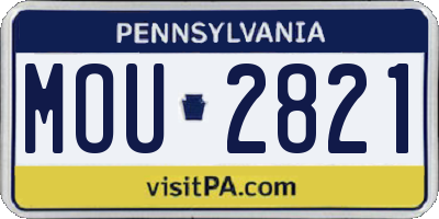 PA license plate MOU2821