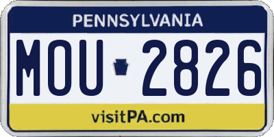 PA license plate MOU2826