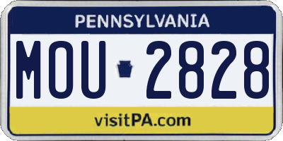 PA license plate MOU2828