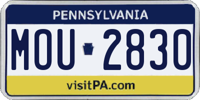 PA license plate MOU2830