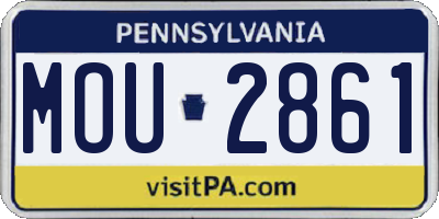 PA license plate MOU2861