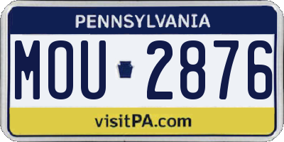 PA license plate MOU2876