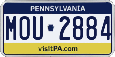 PA license plate MOU2884
