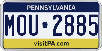 PA license plate MOU2885