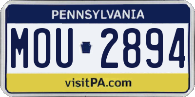 PA license plate MOU2894