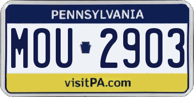 PA license plate MOU2903