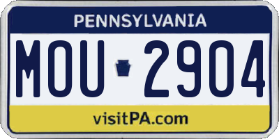 PA license plate MOU2904