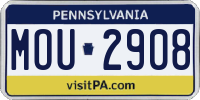 PA license plate MOU2908