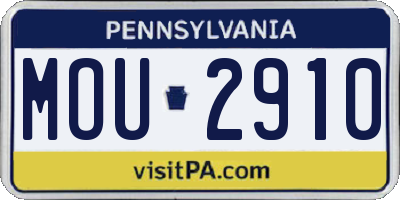 PA license plate MOU2910