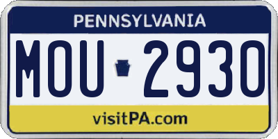 PA license plate MOU2930