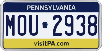 PA license plate MOU2938