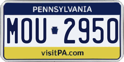 PA license plate MOU2950