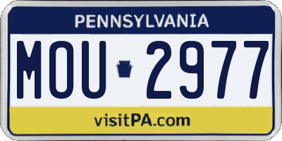 PA license plate MOU2977