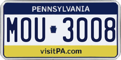 PA license plate MOU3008