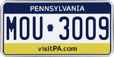 PA license plate MOU3009