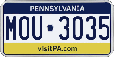 PA license plate MOU3035